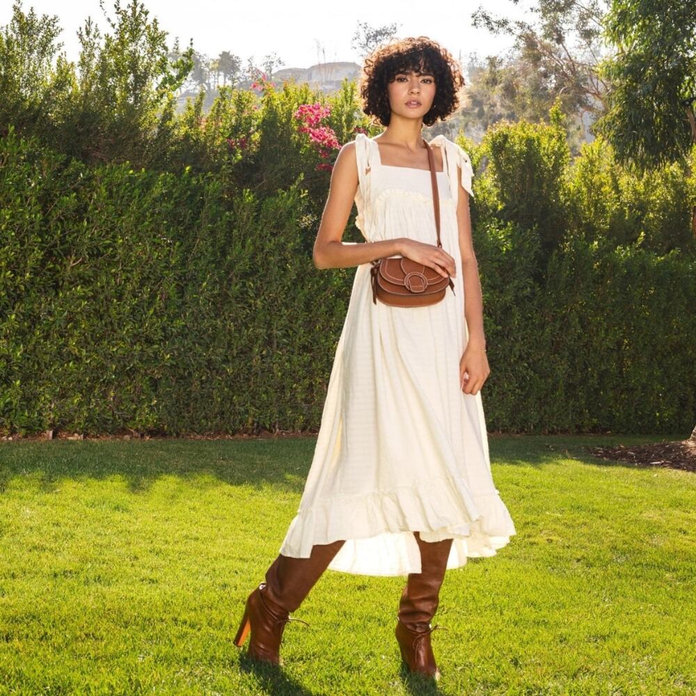 RACHEL ZOE Saddle Tan Brown Boho Western Cross-Body Shoulder Belt Bag - Picture 3 of 5